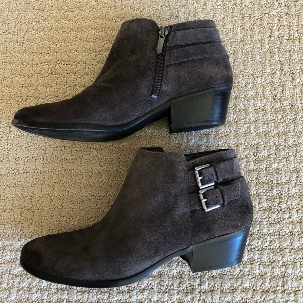 Sam Edelman Petal Gray Suede Ankle Boots